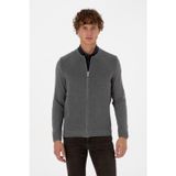 U.S. Polo Assn. Erkek Gri Melanj Basic Triko Hırka 50313721-VR086