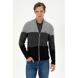 U.S. Polo Assn. Erkek Gri Melanj Hırka (triko) 50297062-VR086, L, GRI MELANJ
