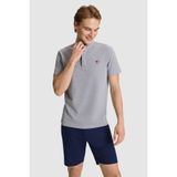 U.S. Polo Assn. Erkek Gri Melanj Regular Fit Hakim Yaka Basic Tişört 50326980-VR086