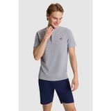 U.S. Polo Assn. Erkek Gri Melanj Regular Fit Hakim Yaka Basic Tişört 50326980-VR086