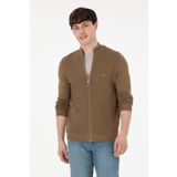 U.S. Polo Assn. Erkek Haki Basic Triko Hırka 50288871-VR027