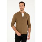 U.S. Polo Assn. Erkek Haki Basic Triko Hırka 50293526-VR027