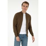 U.S. Polo Assn. Erkek Haki Basic Triko Hırka 50298268-VR027 - 3XL