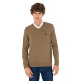 U.S. Polo Assn. Erkek Haki Kazak/triko 50293512-VR027, Yeşil, L, HAKI