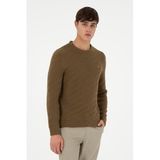 U.S. Polo Assn. Erkek Haki Kazak/triko 50297050-VR027, Yeşil, 2XL, HAKI