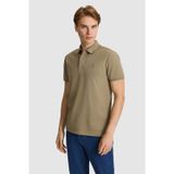 U.S. Polo Assn. Erkek Haki Slim Fit Polo Yaka Basic Tişört 50327003-VR027