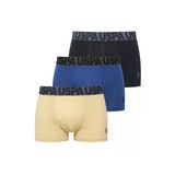 U.s. Polo Assn. Erkek İç Giyim 3'Lü Kutulu Ürün Düz Renk Boxer Lacivert Saks Sarı - Çoklu Renk - Arsno80u58t7-Ssarı