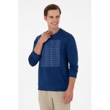 U.S. Polo Assn. Erkek İndigo Sweatshirt 50293461-VR028, Mavi, L
