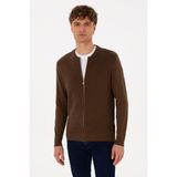 U.S. Polo Assn. Erkek Kahverengi Basic Triko Hırka 50313721-VR029 - Kahverengi-200 - 2XL