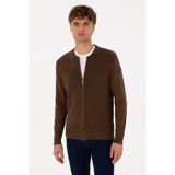 U.S. Polo Assn. Erkek Kahverengi Basic Triko Hırka 50313721-VR029