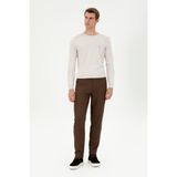 U.S. Polo Assn. Erkek Kahverengi Kanvas Carrot Fit Pantolon 50297861-VR153 - Coconut - 34 - 30