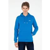 U.S. Polo Assn. Erkek Kapüşonlu Kobalt Mavi Basic Şardonlu Sweatshirt 50295176-vr077