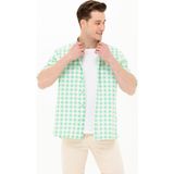 U.S. Polo Assn. Erkek Kareli Yeşil Gömlek 50263337-VR083 - 2XL - Nil