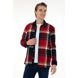 U.S. Polo Assn. Erkek Kırmızı Gömlek Desenli 50291252-VR030 - 2XL