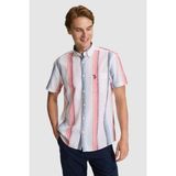 U.s. Polo Assn. Erkek Kırmızı Gömlek Kısa Kollu 50320317-VR213 - Risk Red
