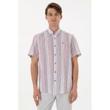U.S. Polo Assn. Erkek Kırmızı Kısa Kollu Gömlek 50299960-VR030
