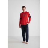 U.S. Polo Assn. - Erkek Kırmızı Yuvarlak Yaka Pijama Takımı 18727