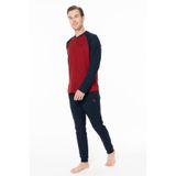 U.S. POLO ASSN. Erkek Kışlık Ev Giyim Pijama Takım Alt Üst Takım-BORDO-S