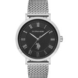 U.S. Polo Assn. Erkek Kol Saati 42 mm Metalik Gri Çelik Kasa 5 ATM Suya Dayanıklı Spor Saat