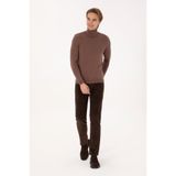 U.S. Polo Assn. Erkek Koyu Kahverengi Regular Fit Kanvas / Chino Kadife Pantolon 50310221-VR084