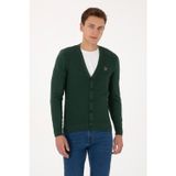 U.S. Polo Assn. Erkek Koyu Yeşil Basic Triko Hırka 50307952-VR079