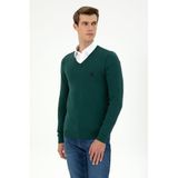 U.S. Polo Assn. Erkek Koyu Yeşil Kazak/triko 50293512-VR079, L, KOYU YESIL