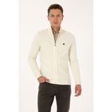 U.S. Polo Assn. Erkek Krem Triko Hırka 50315024-VR256 - Beyaz