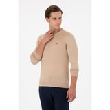 U.S. Polo Assn. Erkek Kum Melanj Kazak/triko 50297040-VR123, Kahverengi, M