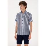 U.s. Polo Assn. Erkek Lacivert Gömlek Kısa Kollu 50306329-VR033 - XS