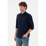 U.S. Polo Assn. Erkek Lacivert Gömlek Slim Fit Trend Düz Yaka Kolsuz 50306338-VR033
