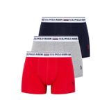 U.S. Polo Assn. Erkek Lacivert Kırmızı Gri Melanj 3'lü Boxer