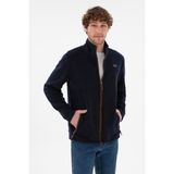 U.S. Polo Assn. Erkek Lacivert Polar Örme Hırka Regular Fit Tek Cepli Trend Stil - 4XL