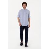 U.S. Polo Assn. Erkek Lacivert Slim Fit Kanvas Pantolon 50309119-vr033
