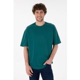 U.S. Polo Assn. Erkek Long Fit Bisiklet Yaka Koyu Yeşil Basic Tişört 50305988-vr101