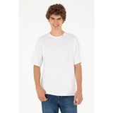 U.S. Polo Assn. Erkek Oversize Fit Bisiklet Yaka Beyaz Tişört 50294288-vr013