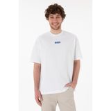 U.S. Polo Assn. Erkek Oversize Fit Bisiklet Yaka Beyaz Tişört 50305923-VR013 - XS