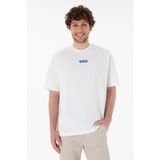 U.S. Polo Assn. Erkek Oversize Fit Bisiklet Yaka Beyaz Tişört 50305923-vr013