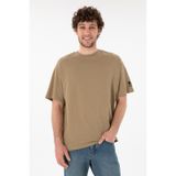 U.S. Polo Assn. Erkek Oversize Fit Bisiklet Yaka Haki Tişört 50305859-vr027