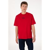 U.S. Polo Assn. Erkek Oversize Fit Bisiklet Yaka Kırmızı Tişört 50305923-VR030 - XS