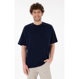 U.S. Polo Assn. Erkek Oversize Fit Bisiklet Yaka Lacivert Tişört 50305859-VR033 - XS