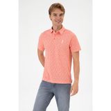 U.S. Polo Assn. Erkek Pembe Regular Fit Polo Yaka Tişört 50300385-VR041 - Pembe-01 - XL