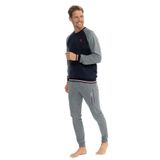 U.S. Polo Assn. Erkek Pijama Takımı, Uzun Kollu, Yuvarlak Yaka, Antrasit Melanj, L Beden