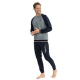 U.S. Polo Assn. Erkek Pijama Takımı, Uzun Kollu, Yuvarlak Yaka, Lacivert, S Beden
