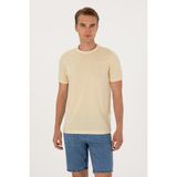 U.S. Polo Assn. Erkek Regular Fit Açık Haki Bisiklet Yaka Tişört 50300815-VR183 - Haki-1070 - M