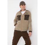 U.S. Polo Assn. Erkek Regular Fit Açık Haki Fermuarlı Örme Hırka 50309979-VR183