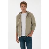 U.S. Polo Assn. Erkek Regular Fit Açık Haki Şardonlu Örme Hırka 50313755-VR183