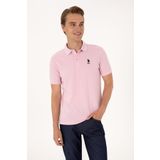 U.S. Polo Assn. Erkek Regular Fit Açık Pembe Polo Yaka Dokulu Tişört 50300127-vr078