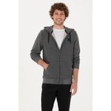 U.S. Polo Assn. Erkek Regular Fit Antrasit Melanj Örme Hırka 50313748-VR081 - 2XL