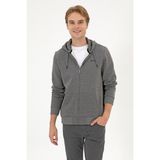 U.S. Polo Assn. Erkek Regular Fit Antrasit Melanj Şardonlu Örme Hırka 50313755-VR081 - 2XL