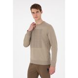 U.S. Polo Assn. Erkek Regular Fit Bisiklet Yaka Açık Haki Sweatshirt 50293461-VR183 - 2XL - Haki-1070